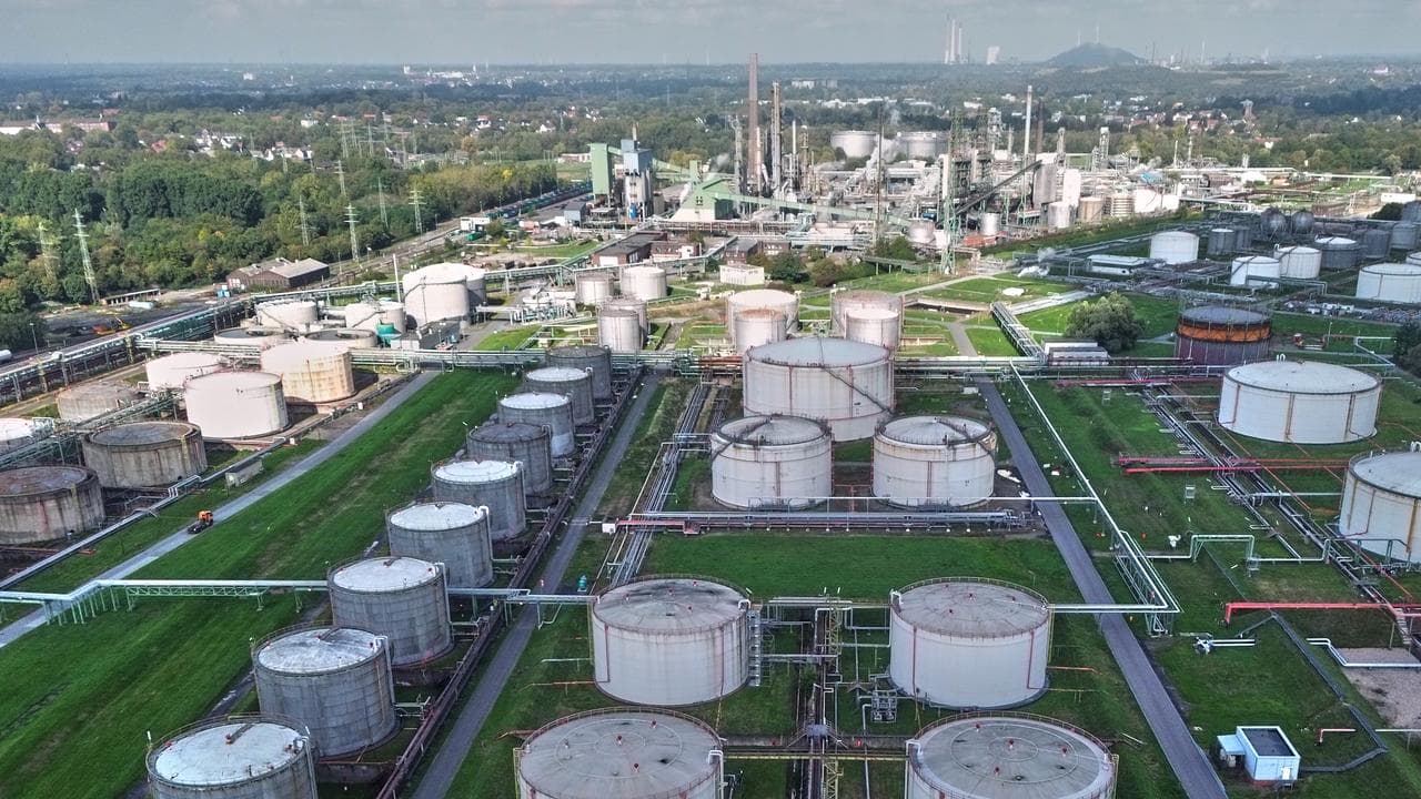 An oil refinery