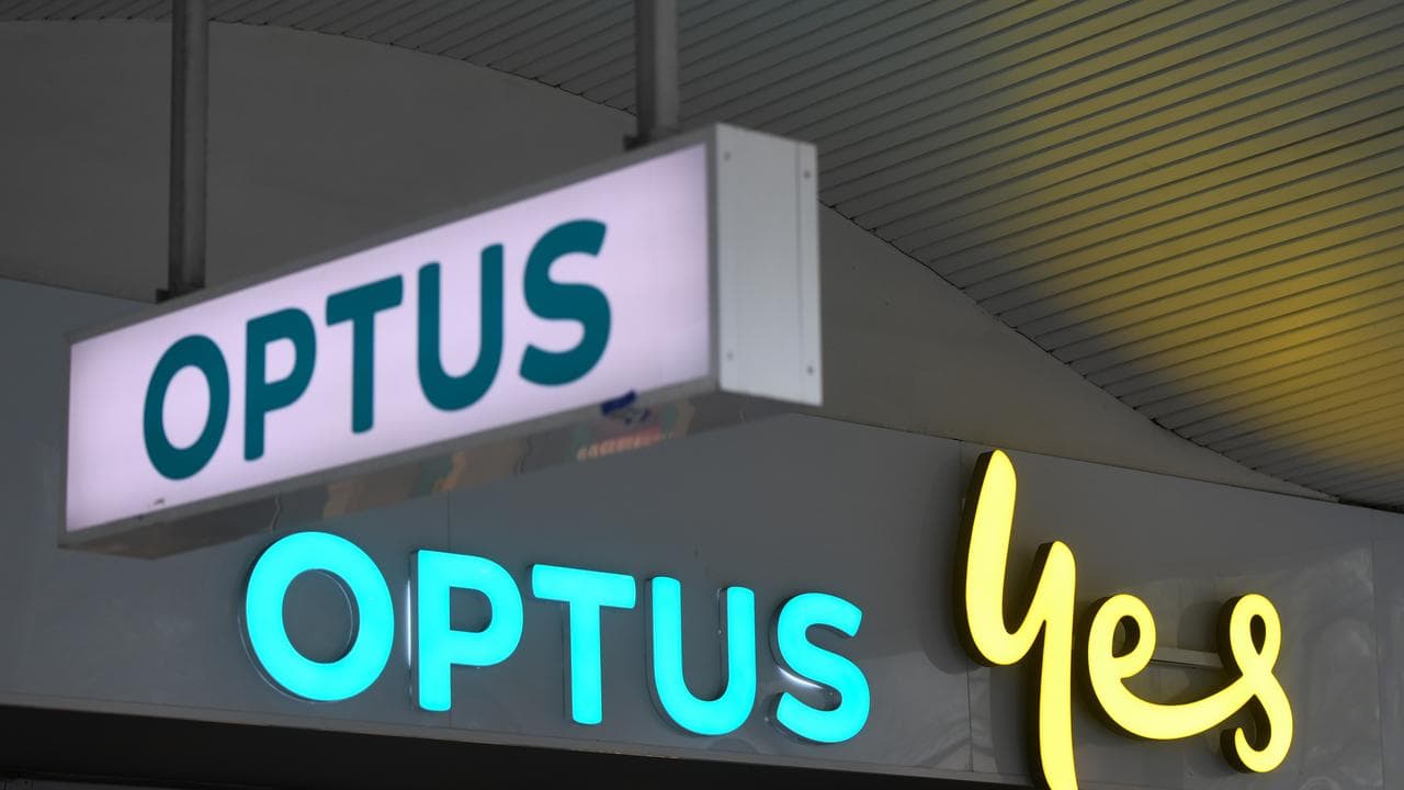 Signage at an Optus store