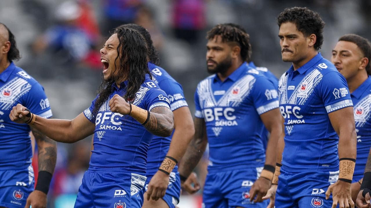 Jarome Luai (left) of Samoa