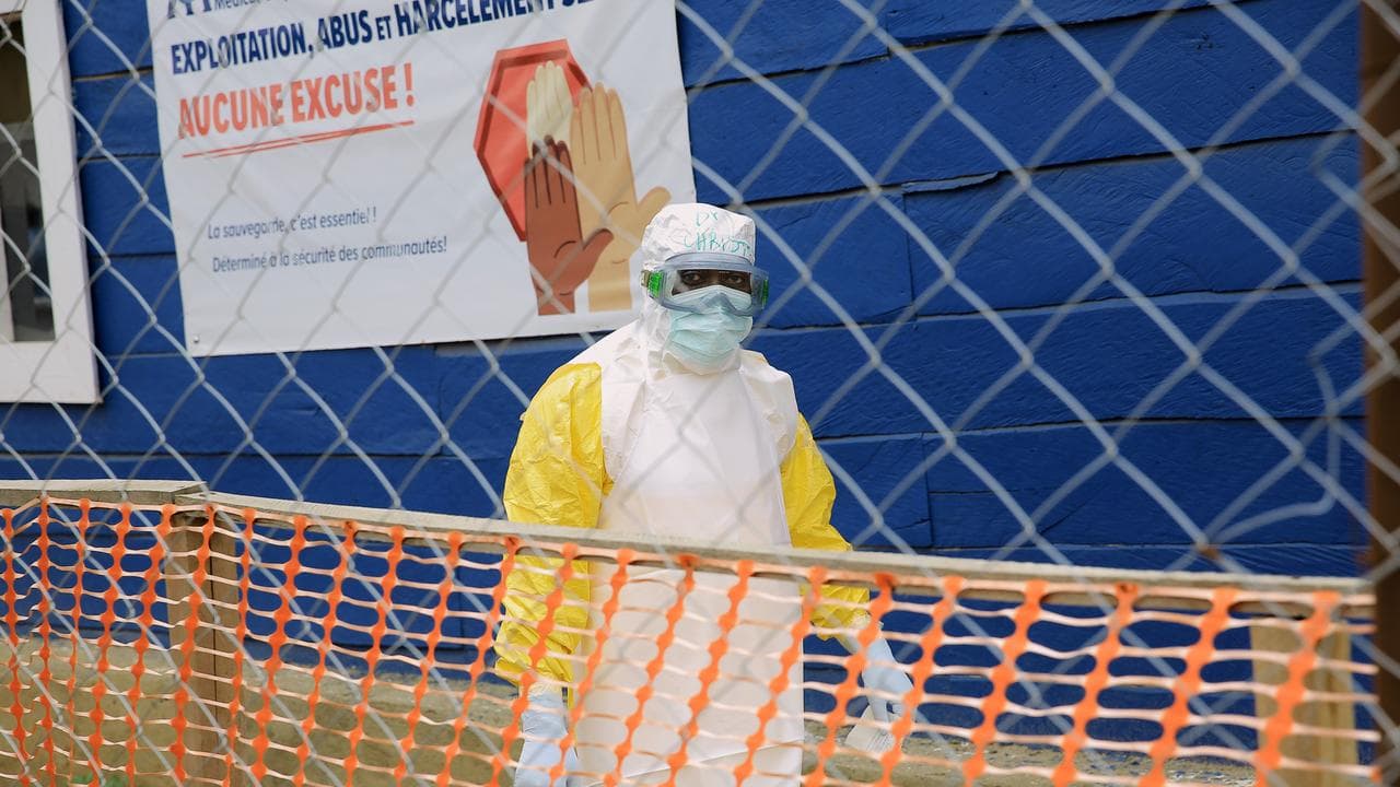 A healthcare worker in DR Congo city of Beni