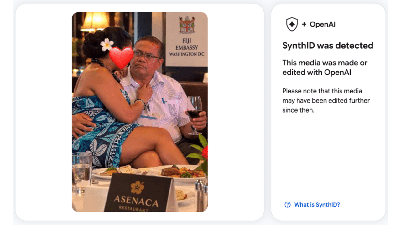 A screenshot of a SynthID Detector result.