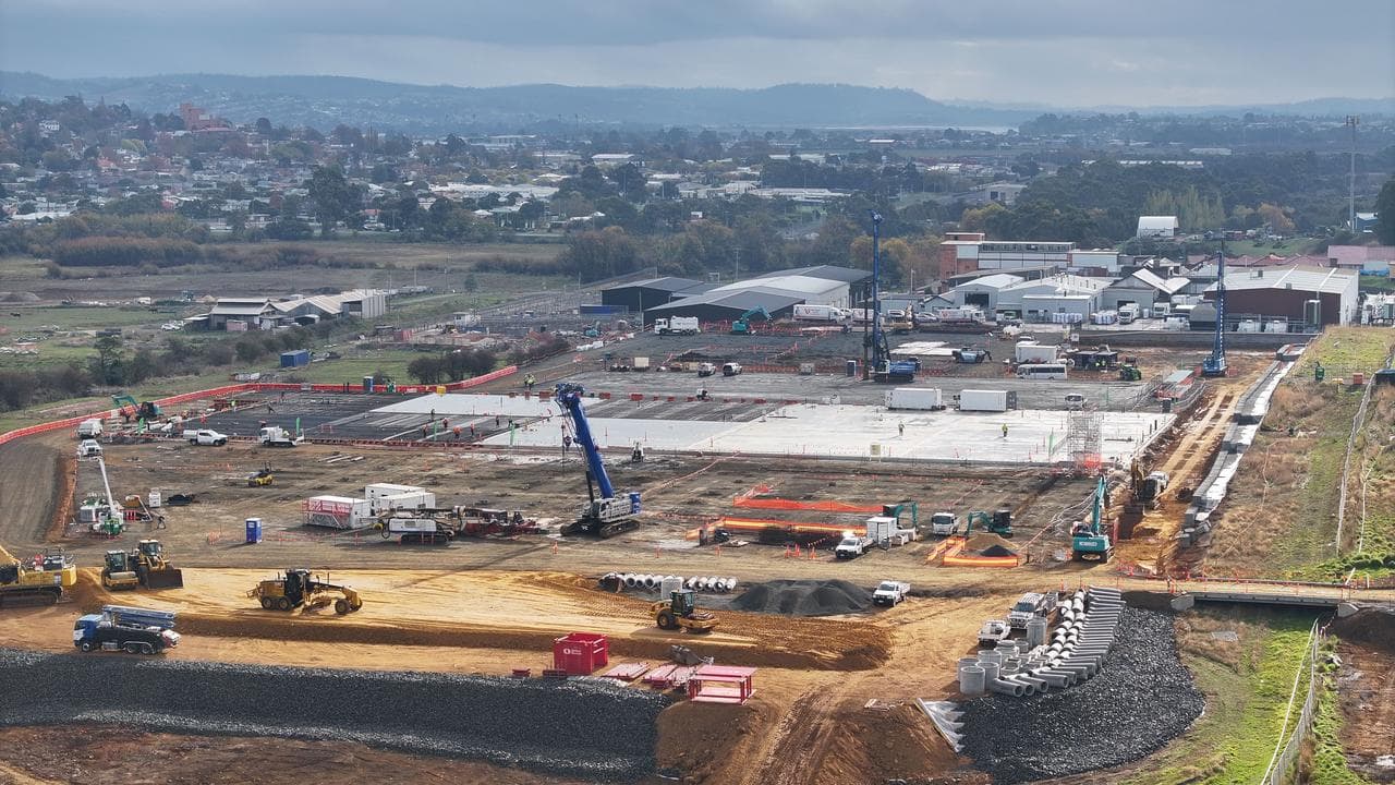 Construction on the Firmus AI data centre in Launceston (file image)