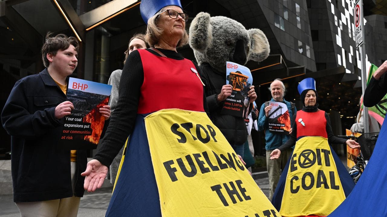 Protesters outside the BHP AGM (file image)