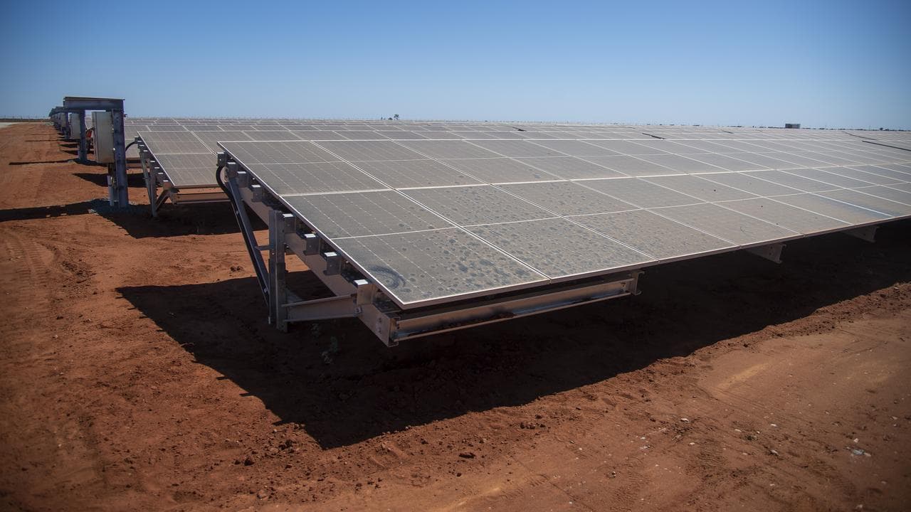 Panels at a solar and battery project built by APA (file image)