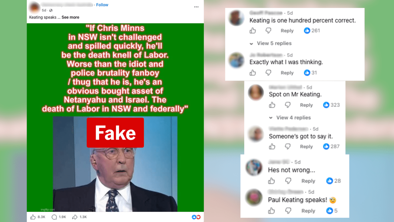 A screenshot of a Facebook post.