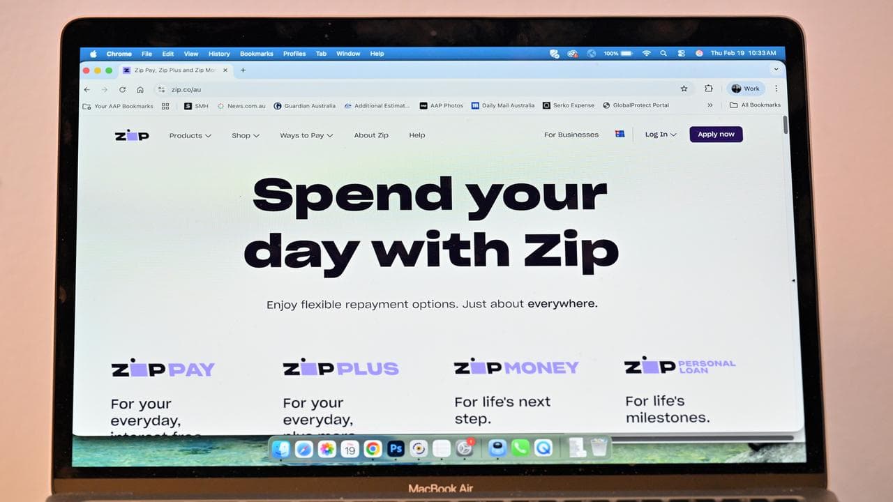Zip Pay website is seen on a laptop (file image)