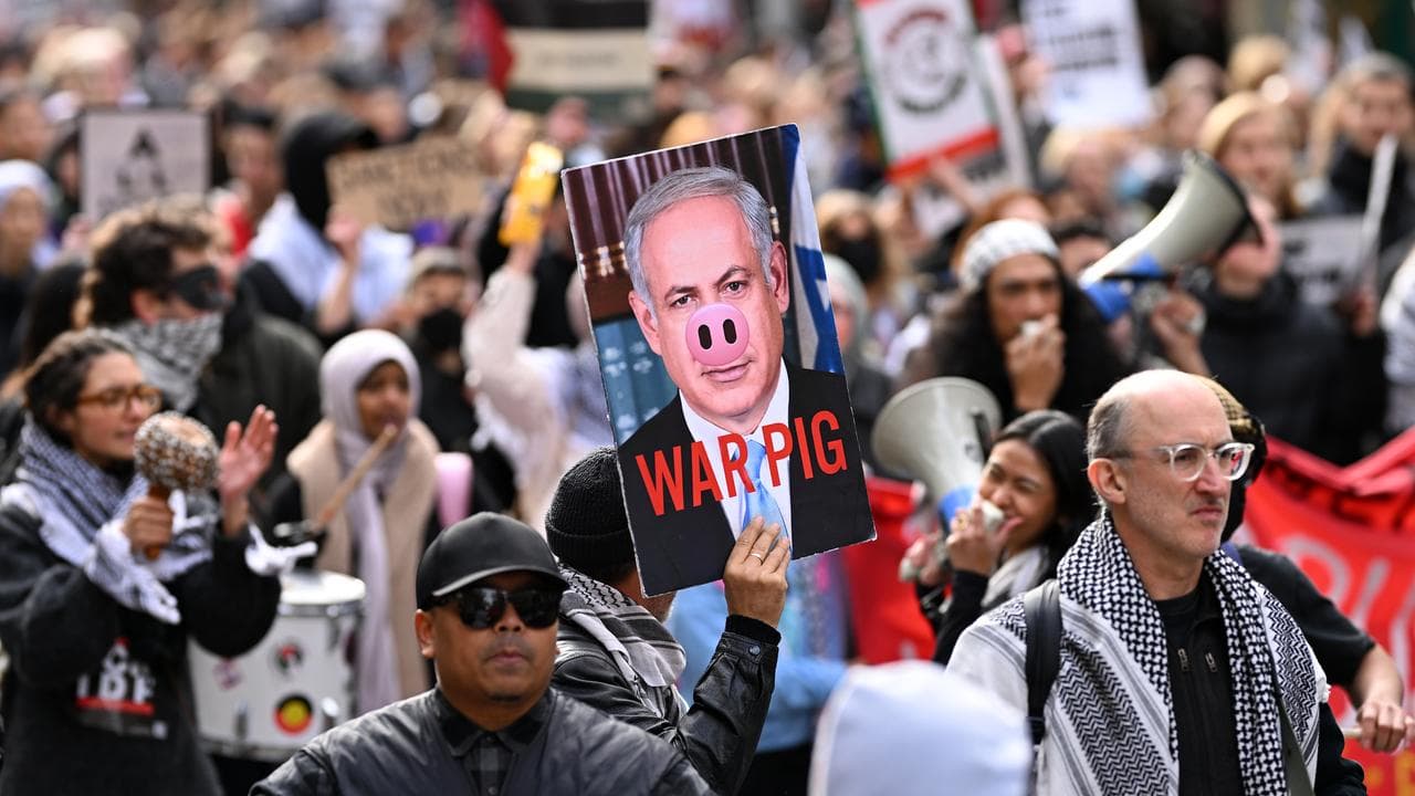 Pro-Palestine rally in Melbourne