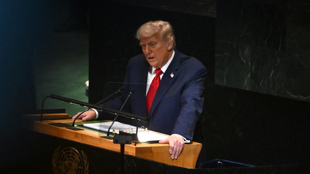 US President Donald Trump addresses the United Nations