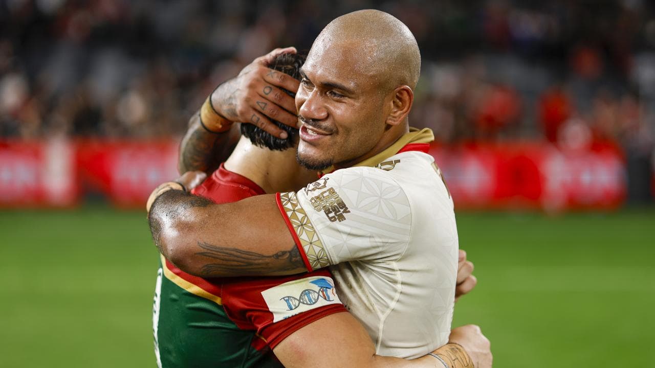 Post-match embrace