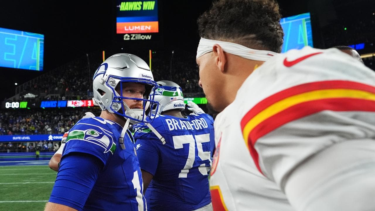 Seattle quarterback Sam Darnold and Kansas City's Patrick Mahomes