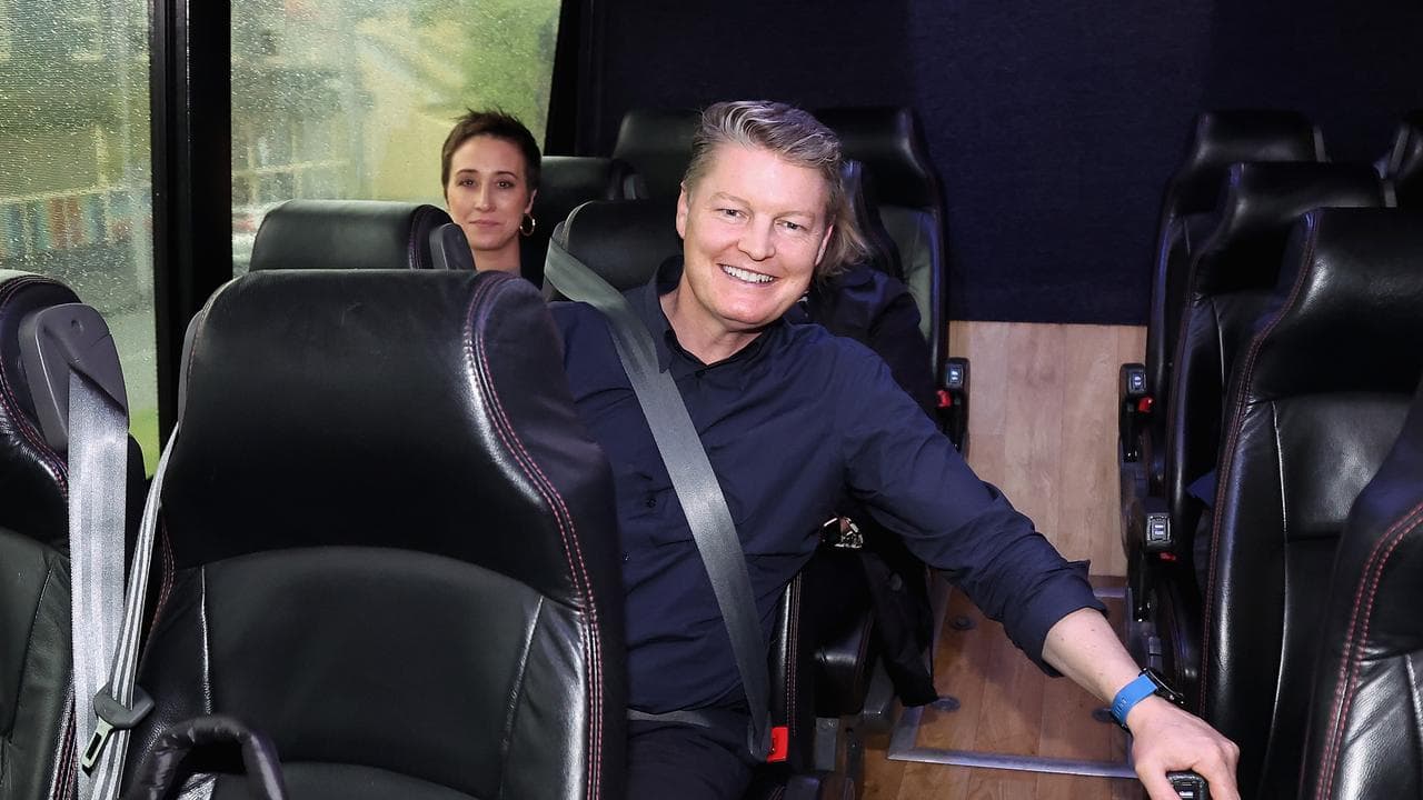 Premier Ben Carroll in the bus after a community event in Werribee
