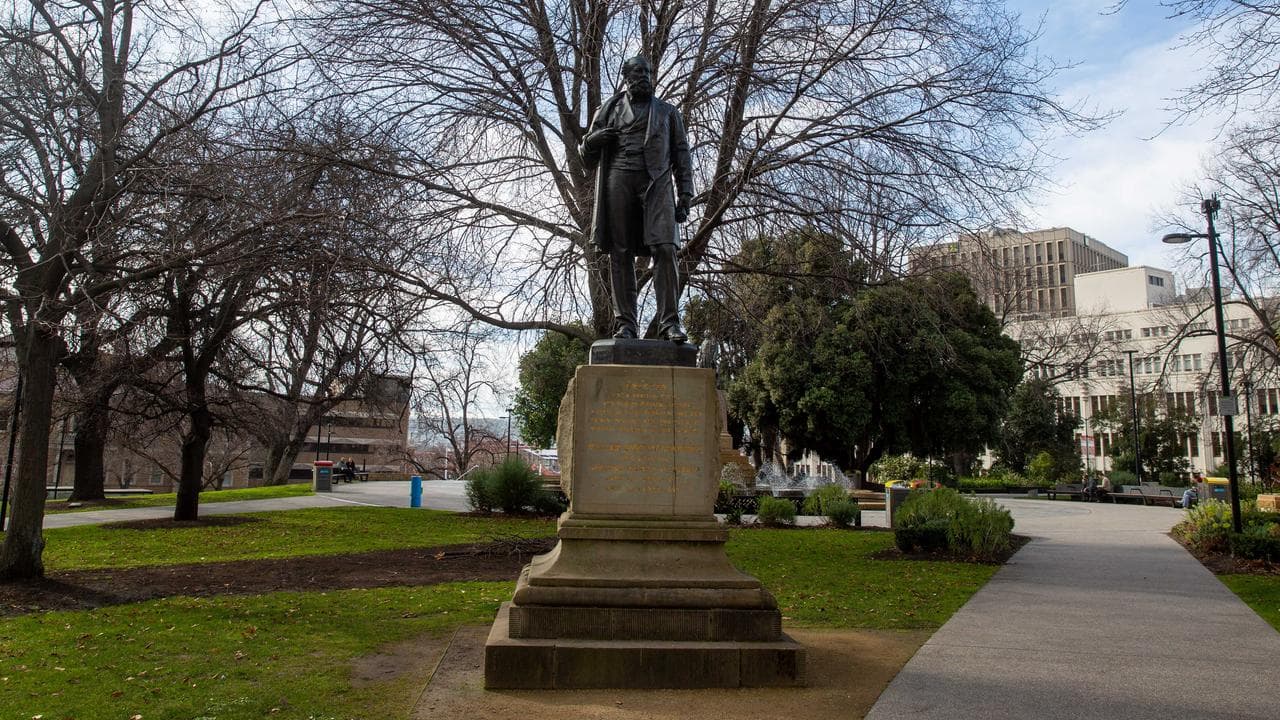 The statue of former Tasmanian premier William Crowther