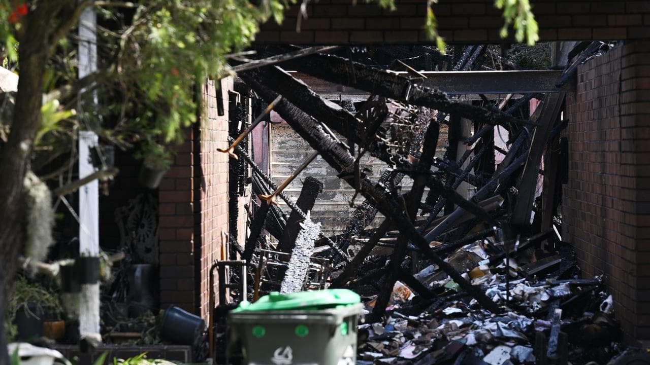 Scene of a suspicious house fire in Abbottsford, Sydney