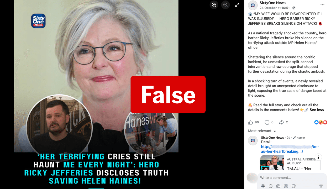 Screenshot of a fabricated quote about Helen Haines