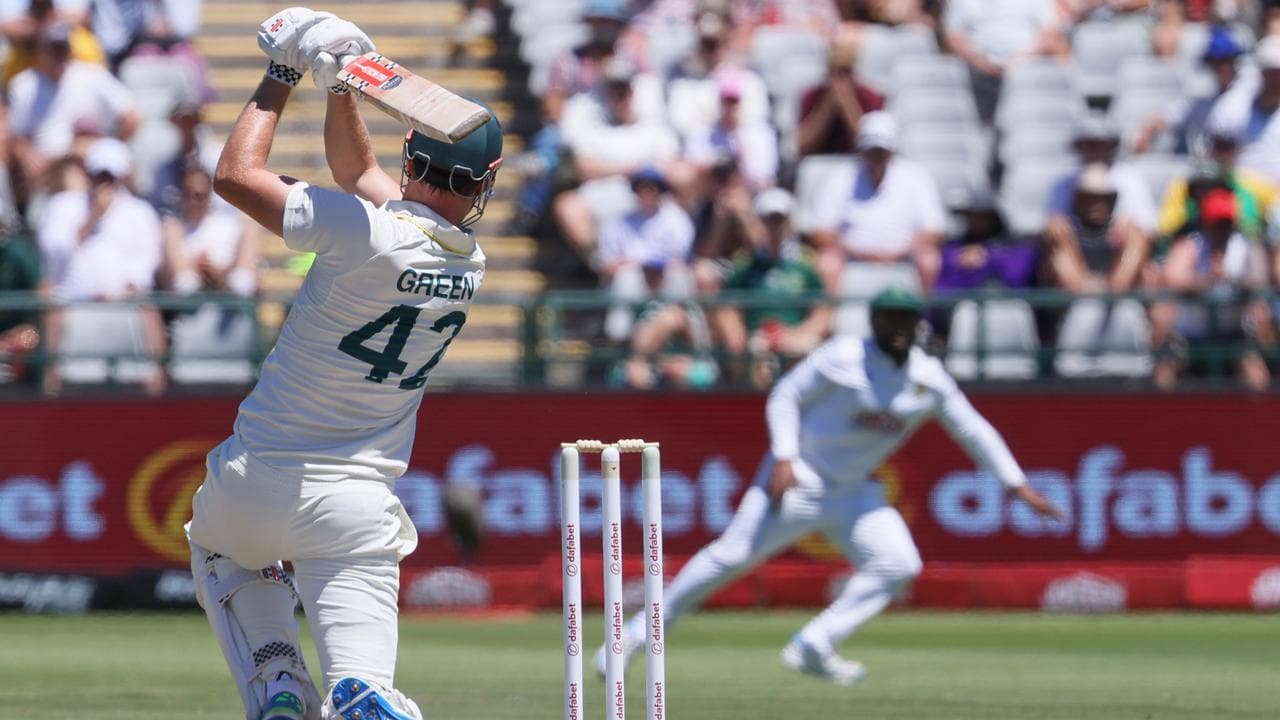 Green hits a six