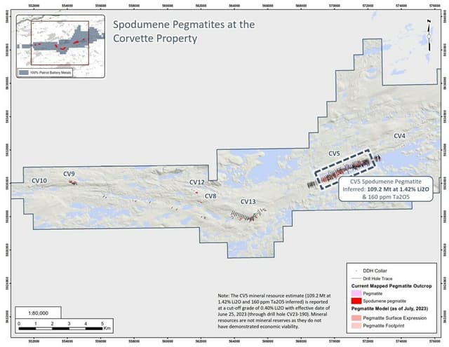 Patriot Drills 56.6 m at 1.37% Li2O in Step-Out Hole and Completes Final Hole of 2023 Program at the CV5 Pegmatite, Quebec, Canada