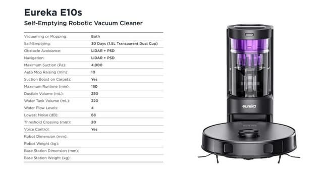 Eureka Unveils the E10s Robotic Vacuum with a Pioneering Bagless Multi-cyclonic Station in Australia
