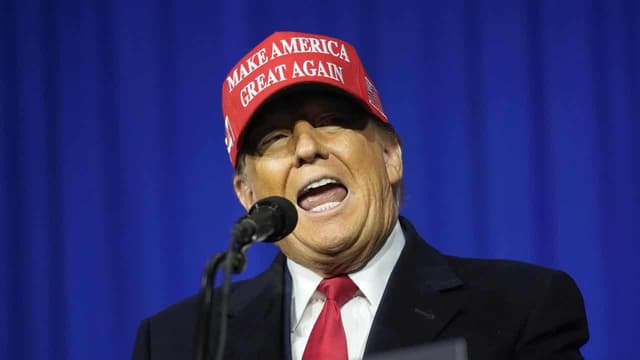 Trump labels $US355m fraud fine 'election interference'