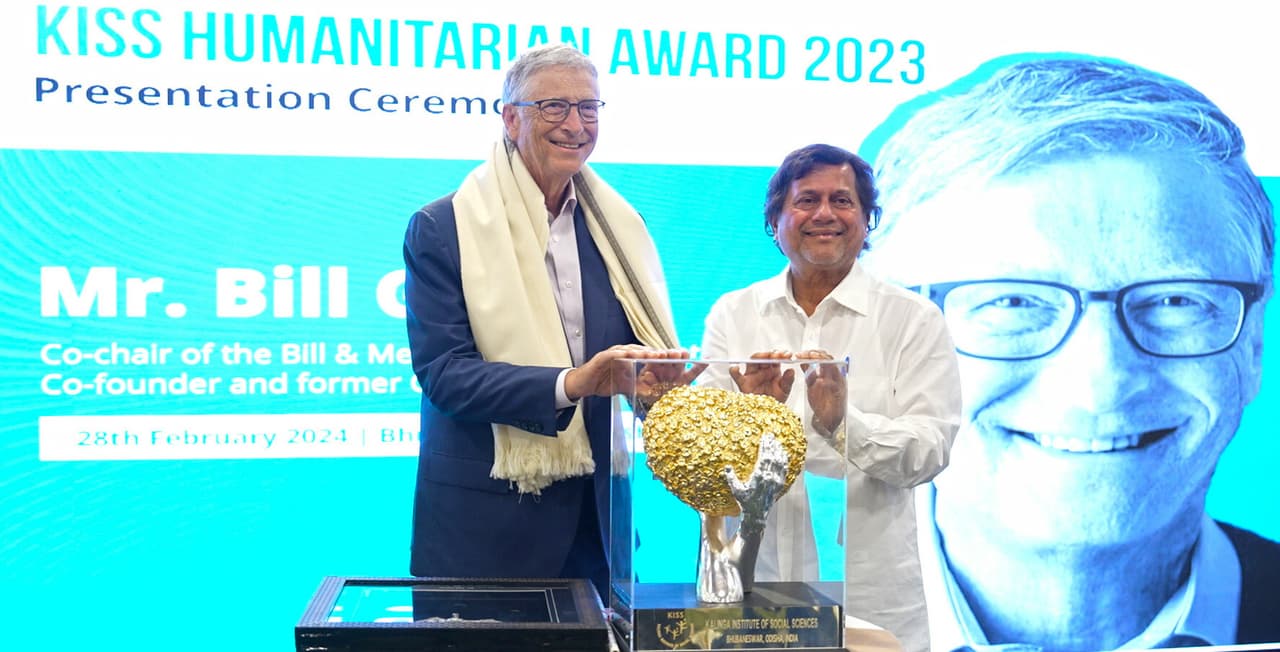 Bill Gates Receives the Prestigious KISS Humanitarian Award 2023