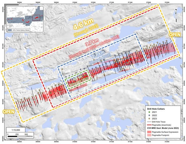 Final 2023 Drill Hole Results for CV5 at Corvette including 133.9 m at 1.21% Li2O and Extending Strike to 4.6 km