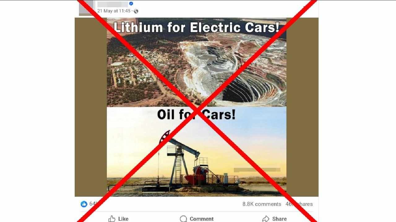 Meme comparing petrol car and EV impacts mislabels mine