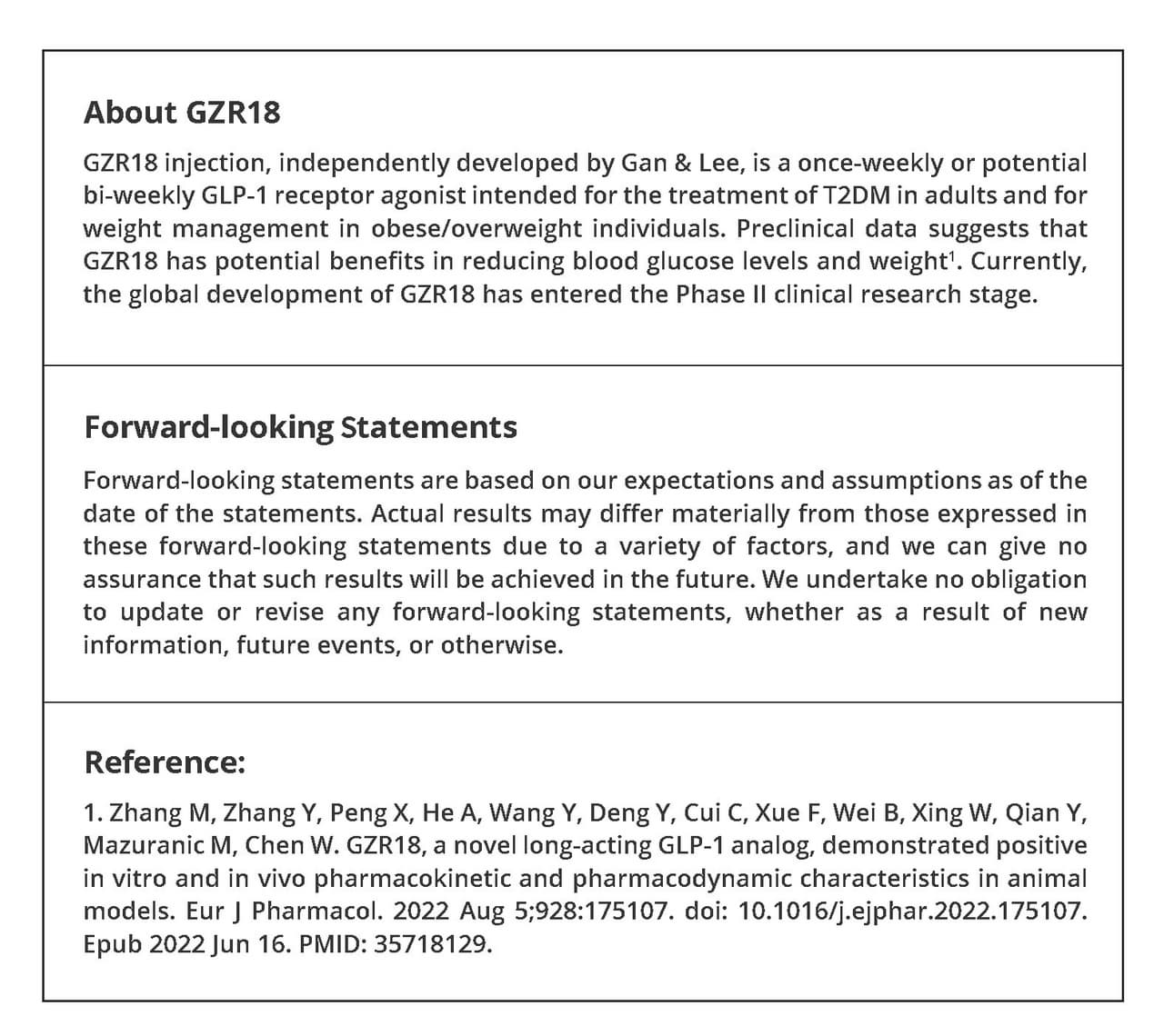 Gan & Lee Pharmaceuticals' Bi-weekly (twice a month) GLP-1 Receptor Agonist GZR18 Injection Achieved 17.29% Weight Loss at 30 Weeks in a Phase IIb Clinical Trial