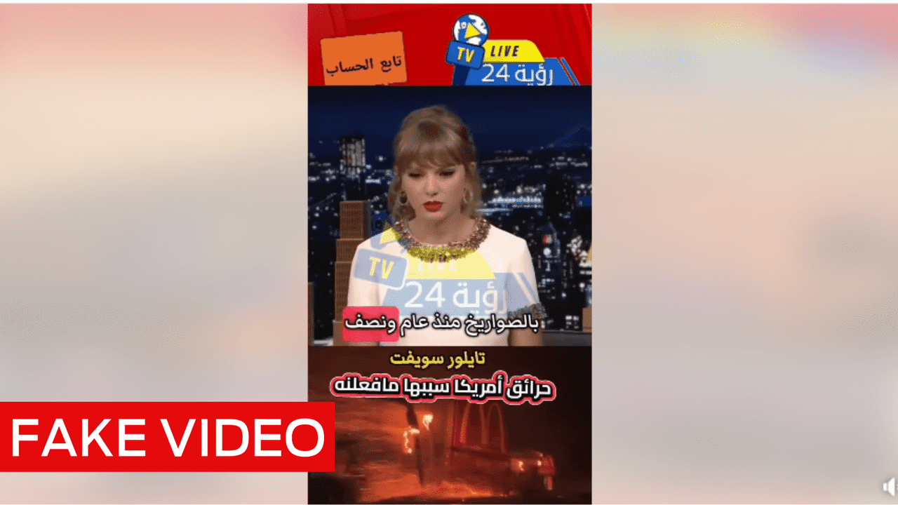 Video of Taylor Swift calling California wildfires ‘divine retribution’ is fake