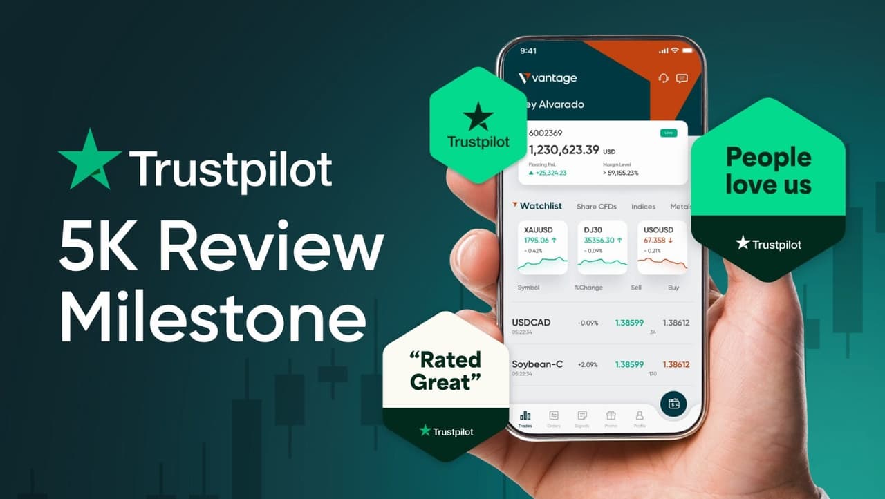 Vantage Reaches 5K Reviews on Trustpilot, Cementing Reputation as a Trusted Trading Platform