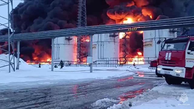 Ukrainian drones strike Russian oil, gas facilities
