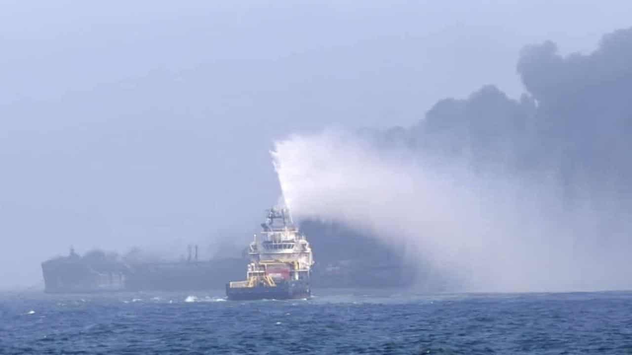 Fears for environment after ships collide off UK