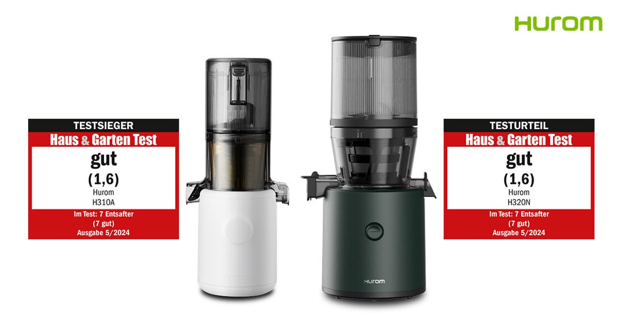 Hurom Juicers Earn Top Ratings from Germany's Haus & Garten Test Magazine