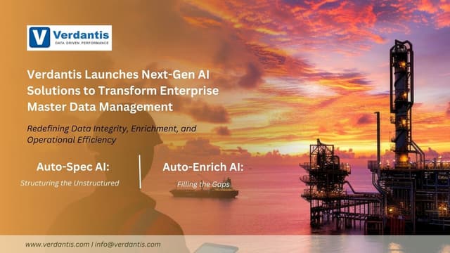 Verdantis Launches Next-Gen AI Solutions to Transform Enterprise Master Data Management