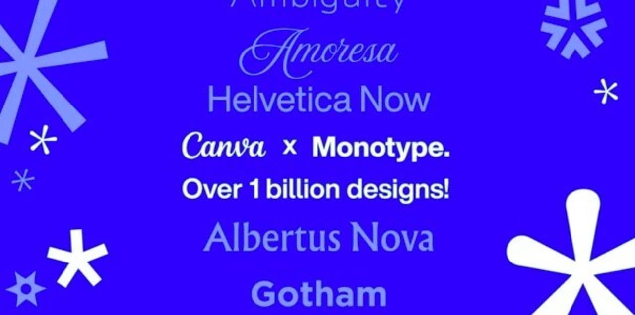 Monotype and Canva Celebrate Over 1 Billion Designs Created Using Monotype Library