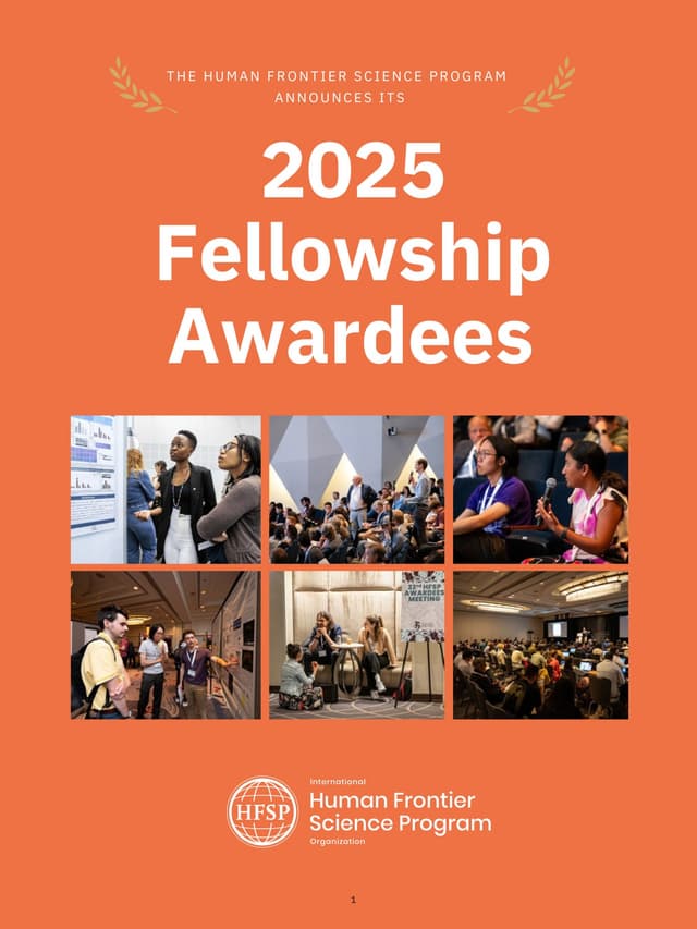 Human Frontier Science Program: Fellowships Awarded to 60 Pioneering Postdoctoral Scientists from 25 Nations