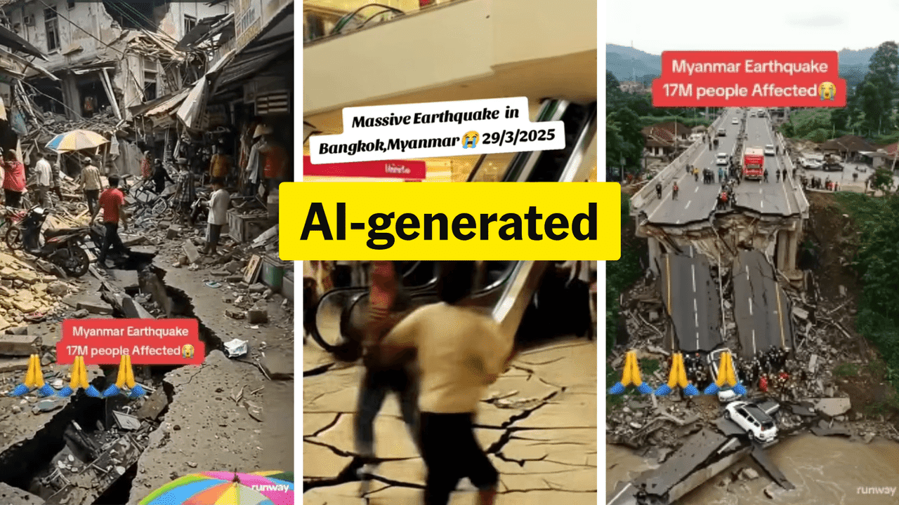 AI-generated videos go viral after deadly Myanmar earthquake