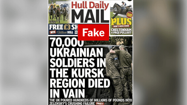 Fake front page Ukraine story linked to Russian disinformation