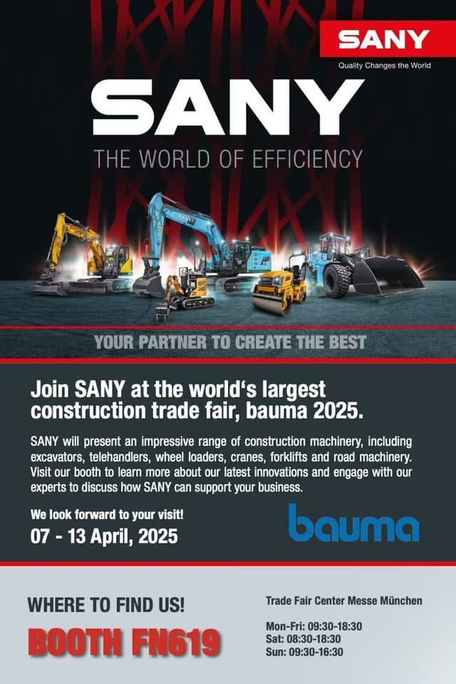 SANY Set to Unveil Intelligent, Green, and Efficient Future of Construction Machinery at Bauma 2025