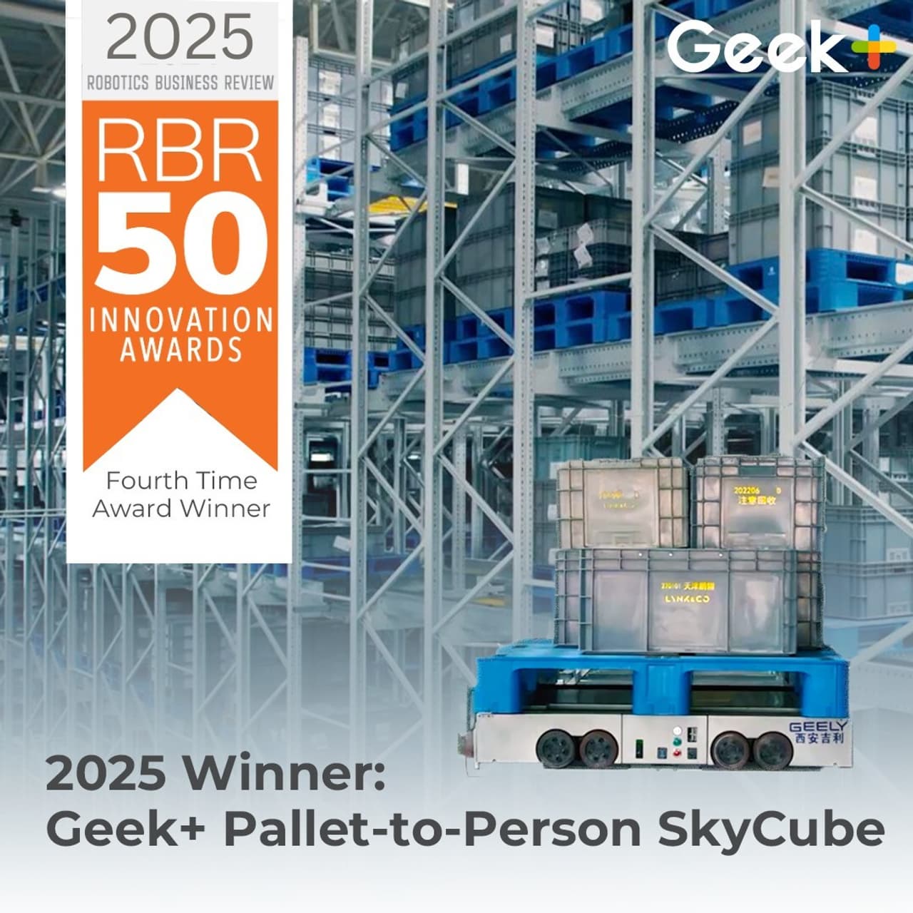 Geekplus named Top 50 robotics company in the world for the fourth time, cementing its leadership in warehouse robotics