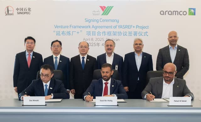 Sinopec and Aramco Sign Venture Framework Agreement to Expand Yanbu Refinery
