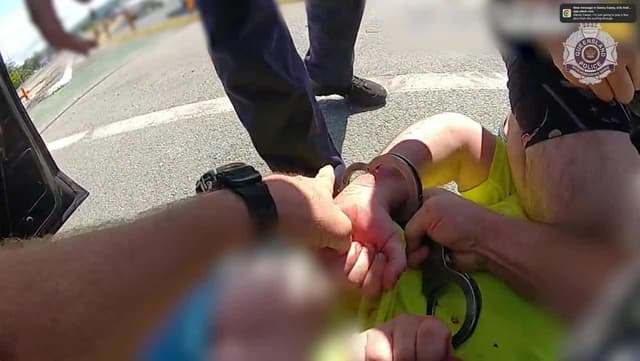 'Out of the car now': dramatic footage reveals arrest