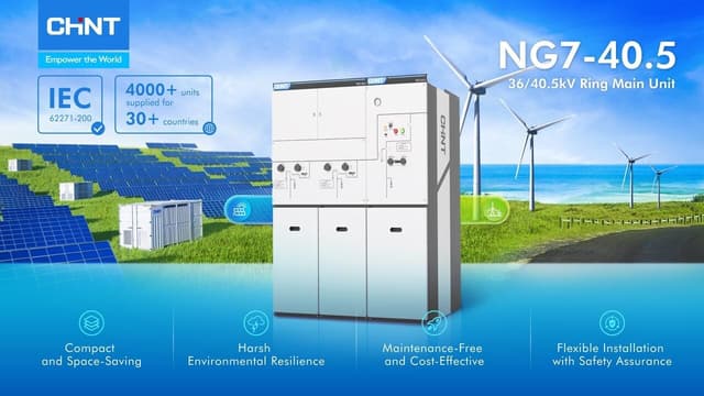 NG7-40.5 SF6 gas-insulated switchgear of CHINT empower global energy transformation and industrial upgrading