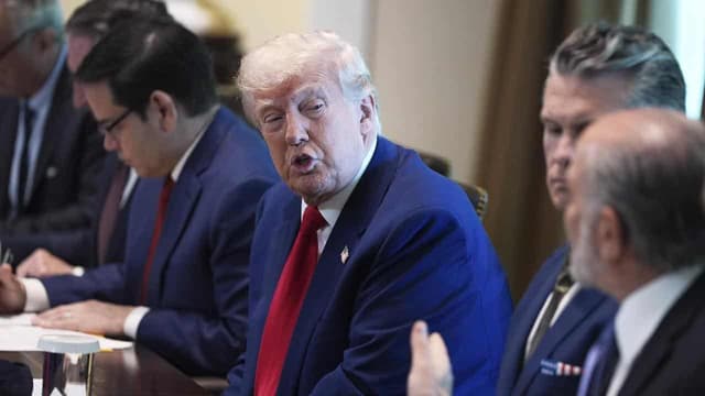 Trump urges patience on tariffs as US economy shrinks