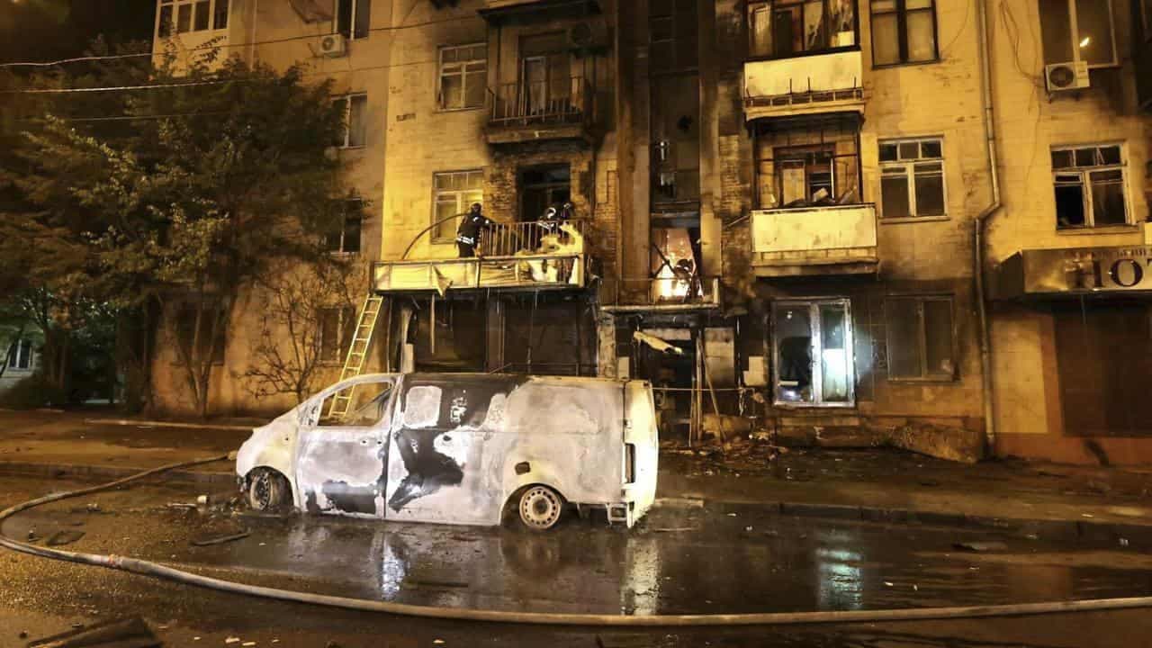 Russian drone attack wounds dozens in Ukraine’s Kharkiv