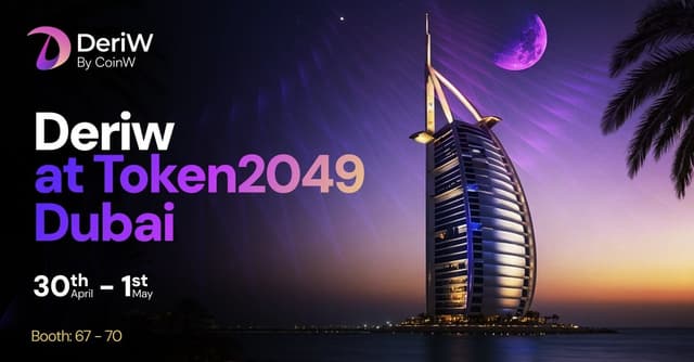 DeriW Dominates Token2049 Dubai with Gasless, 80K TPS Perpetual DEX
