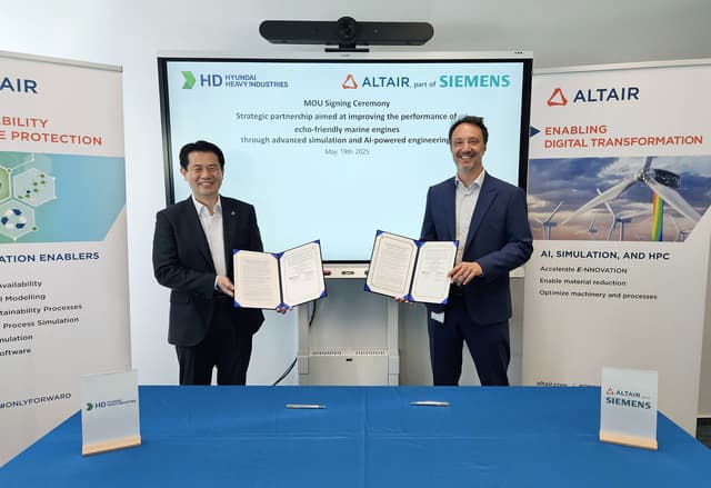 Altair and HD Hyundai Heavy Industries Sign MoU to Advance Eco-Friendly Marine Engine Development Technologies with AI and Simulation