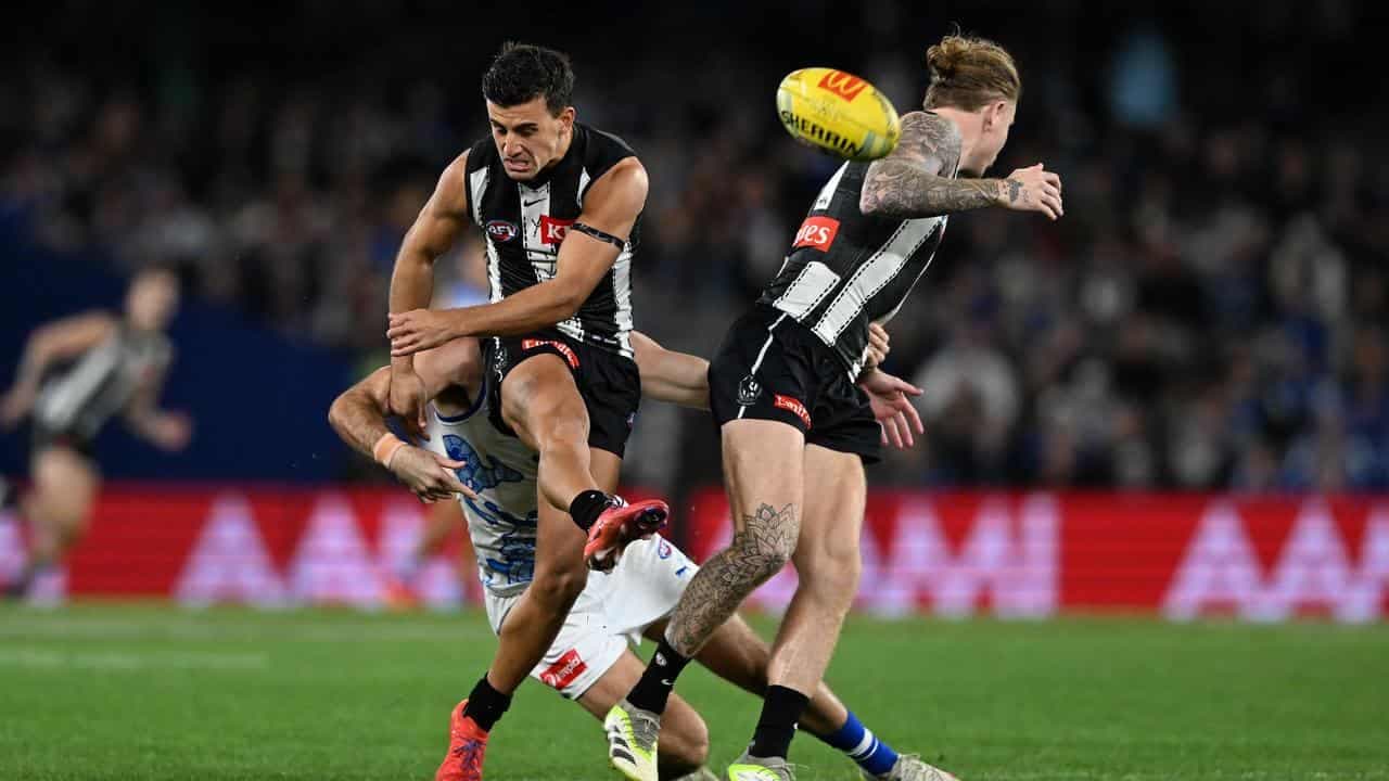 Oh brother, Daicos delight as depleted Magpies run riot