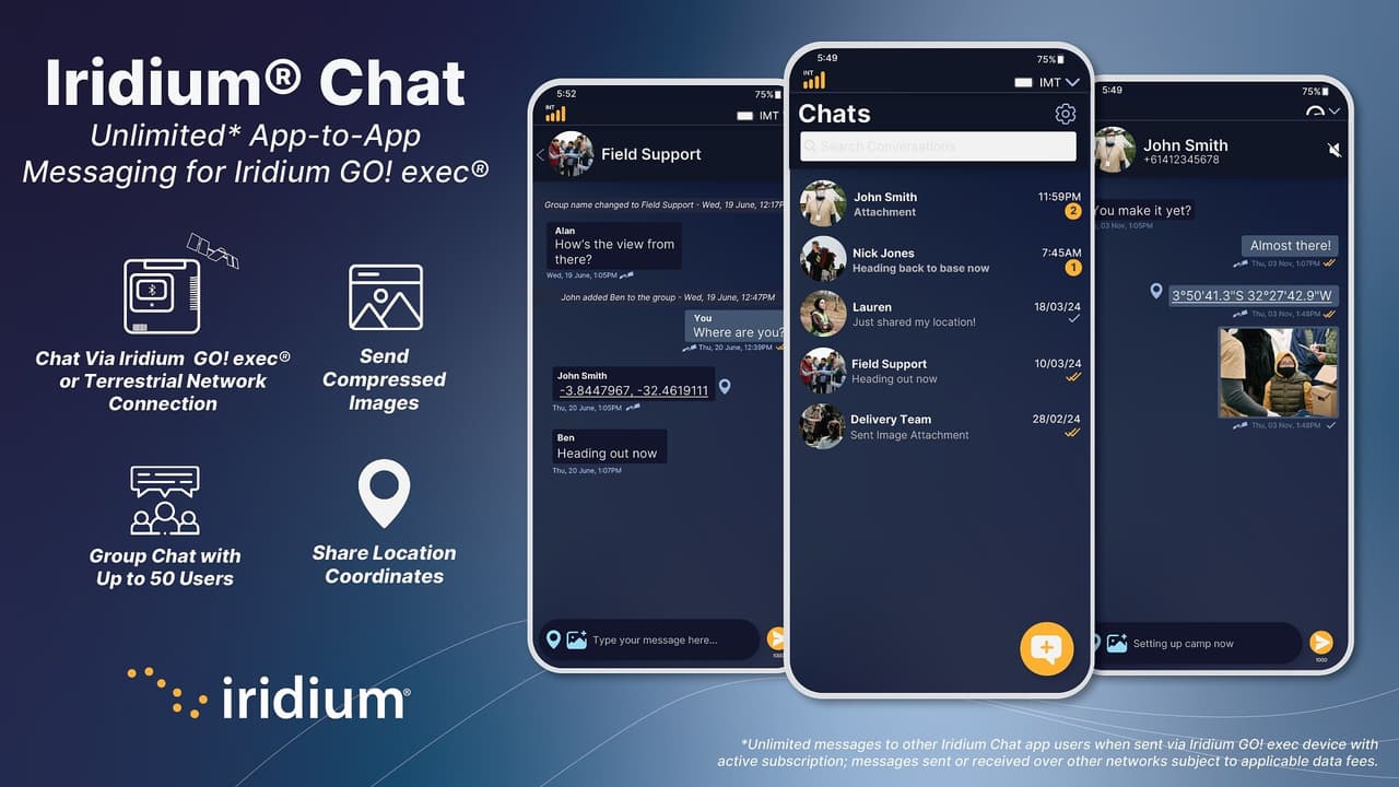 New Iridium Chat App Enables Unlimited Global Messaging via Iridium GO! exec