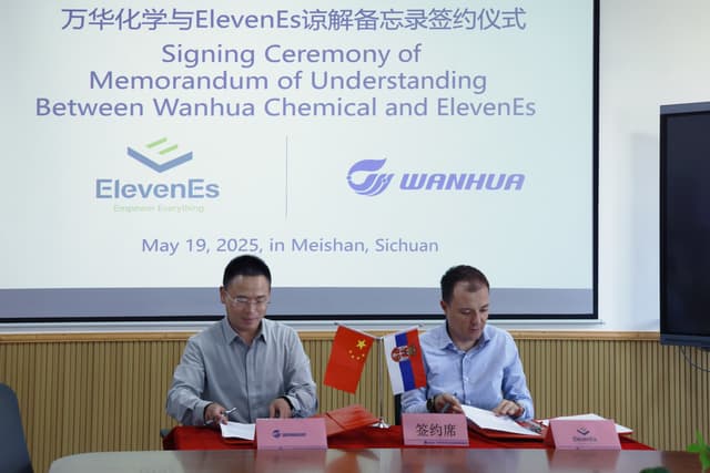 Wanhua Chemical and ElevenEs signed a strategic agreement for battery materials: Collaborate to create a localized supply chain of battery cathode materials in Europe