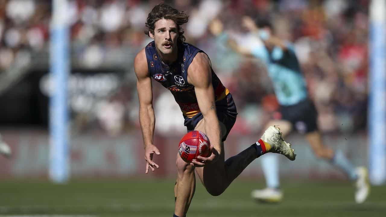 Crow recruit suspended over sling tackle on star Lion