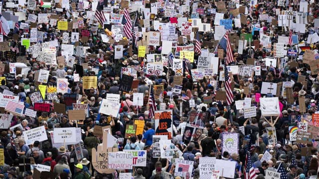 Millions march in anti-Trump 'No-Kings' protests